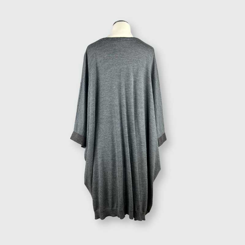 Brunello Cucinelli Kleid asymmetrisch Grau