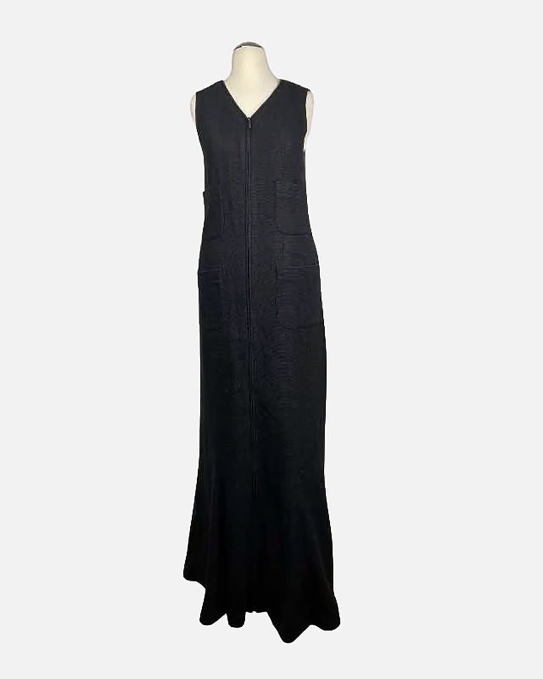 Chanel Kleid Tweed Schwarz mit Taschen