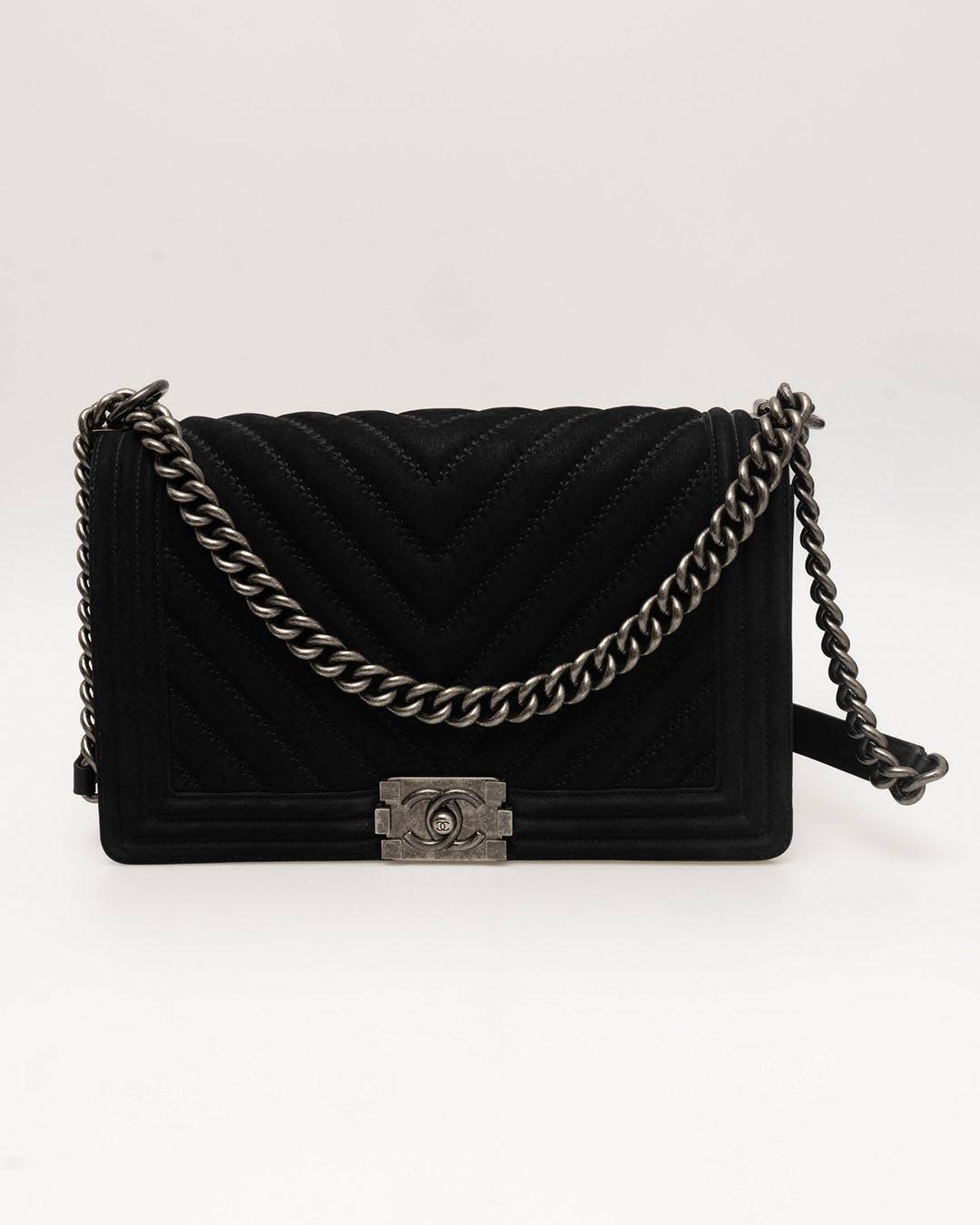 Chanel Medium Boy Bag Schwarz Wildleder
