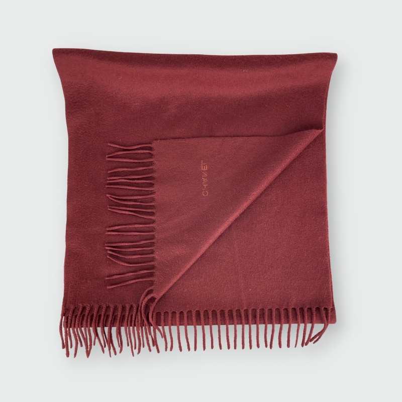 Chanel Schal mit Fransen · Bordeaux