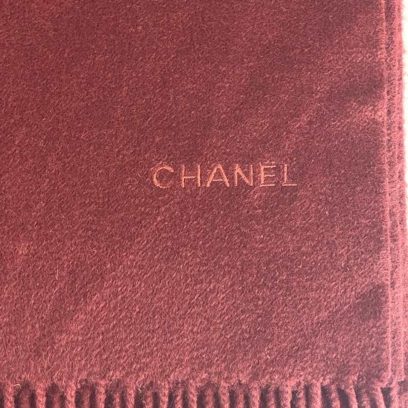 Chanel Schal mit Fransen · Bordeaux