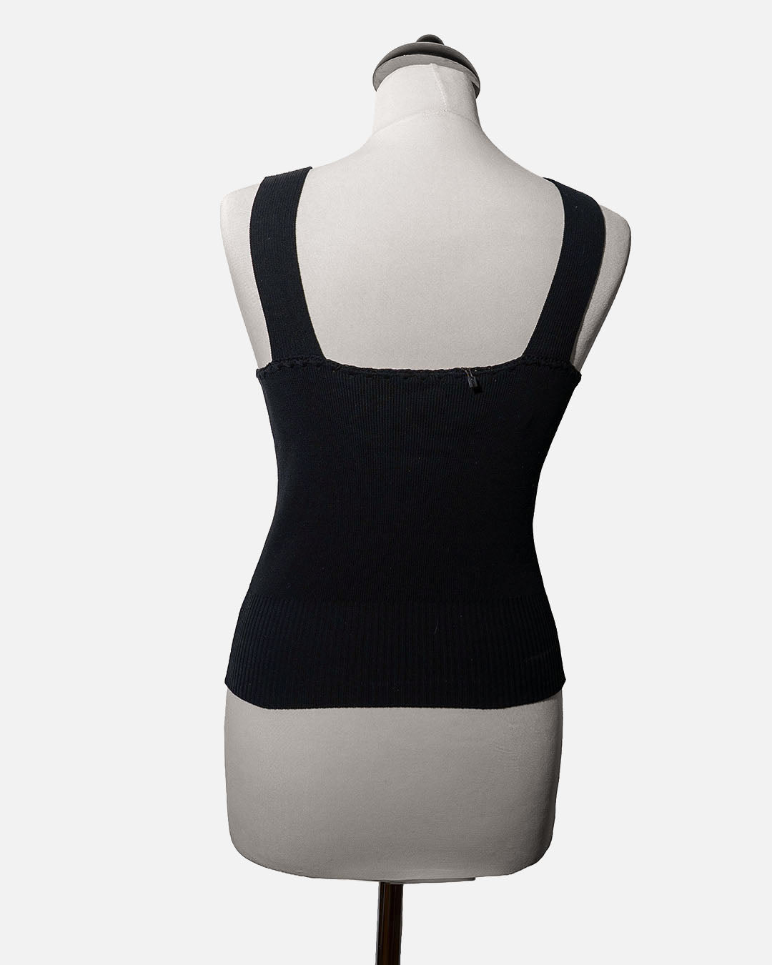 Chanel Trägertop mit silberner Hardware · Schwarz