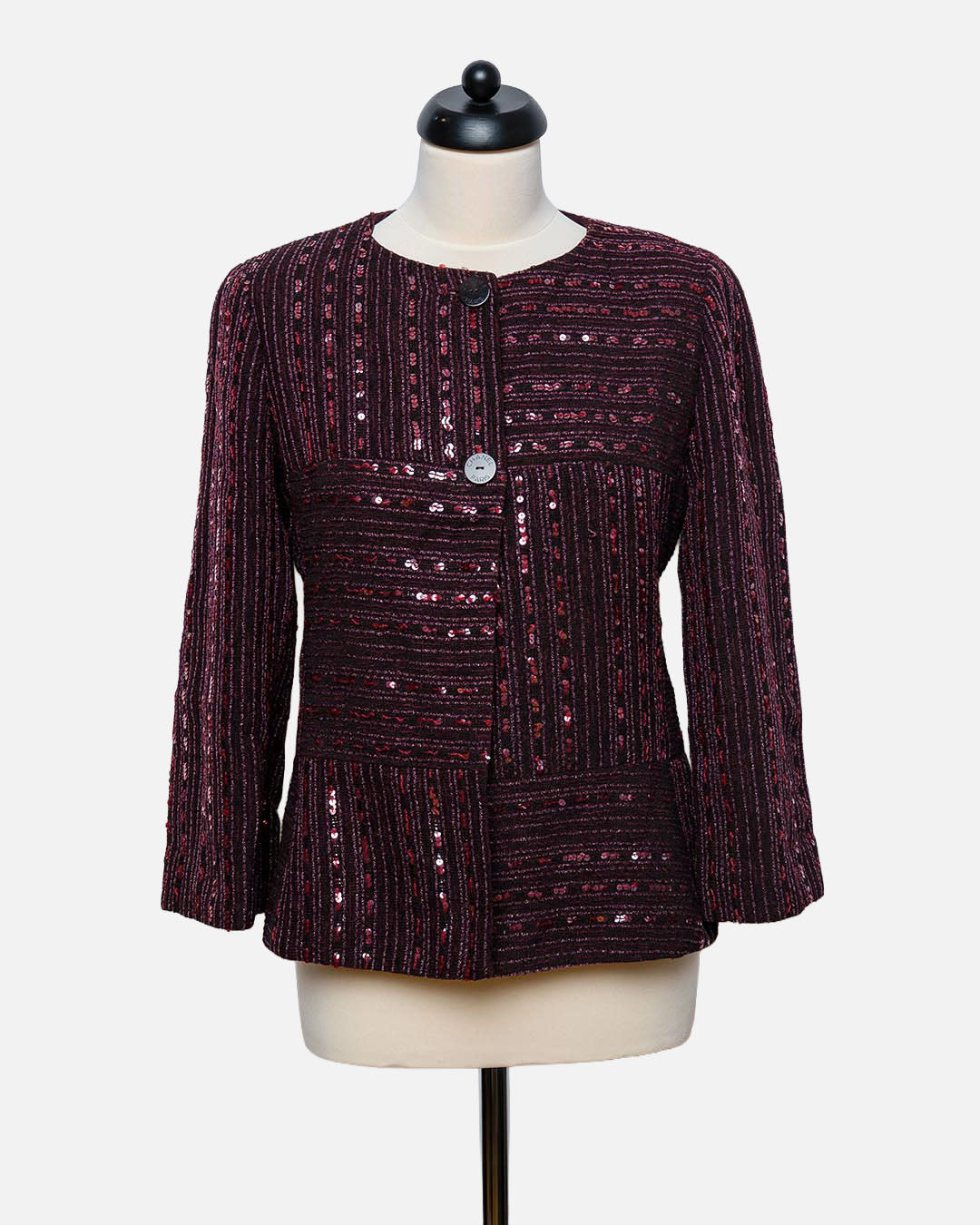 Chanel Jäckchen mit Pailletten · Bordeaux