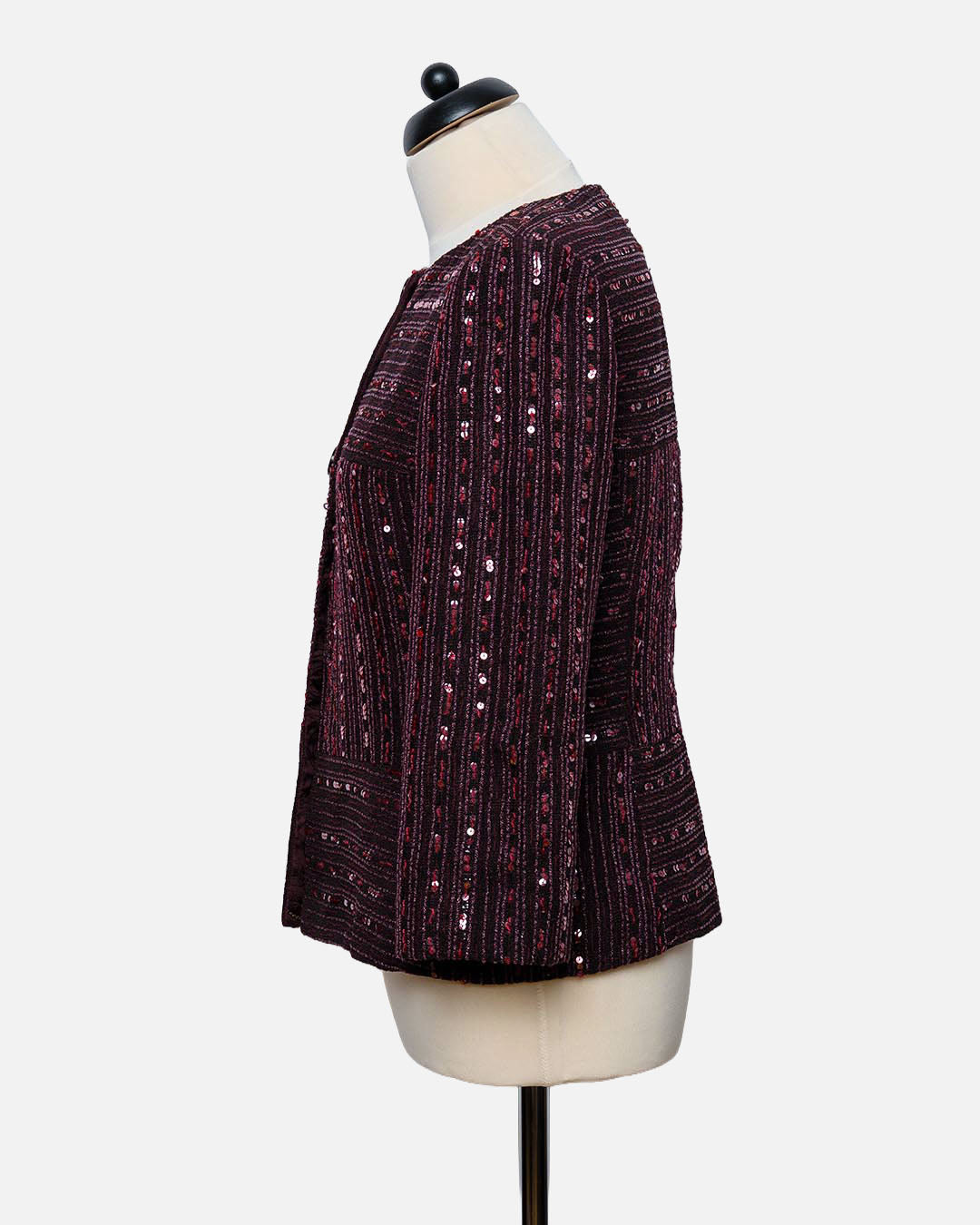 Chanel Jäckchen mit Pailletten · Bordeaux