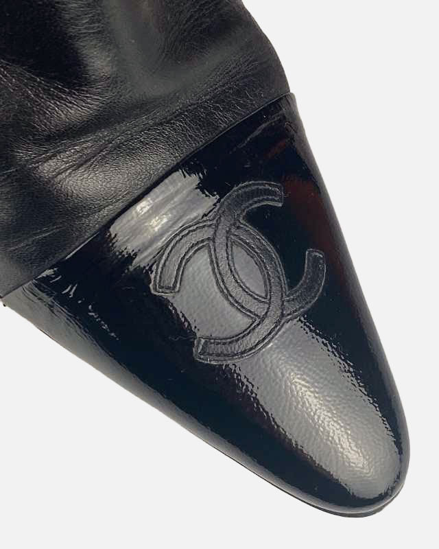 Chanel Lederstiefel · Schwarz