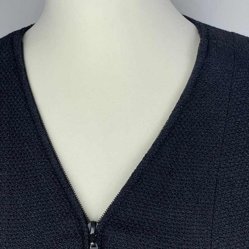 Chanel Kleid Tweed Schwarz mit Taschen