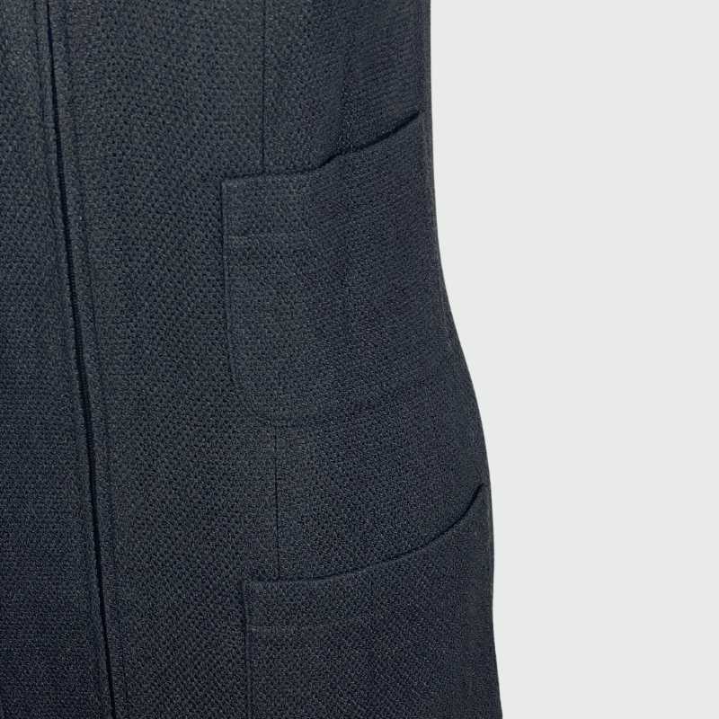 Chanel Kleid Tweed Schwarz mit Taschen