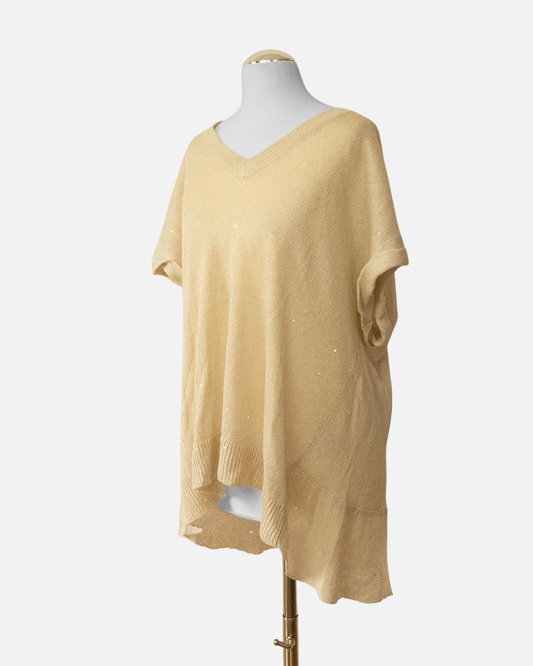 Brunello Cucinelli Shirt mit V-Ausschnitt Creme
