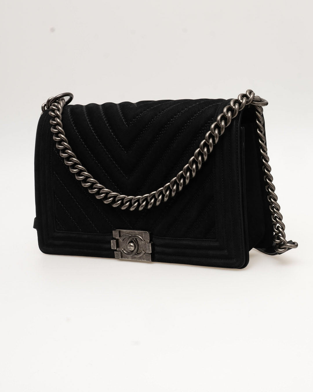 Chanel Medium Boy Bag Schwarz Wildleder